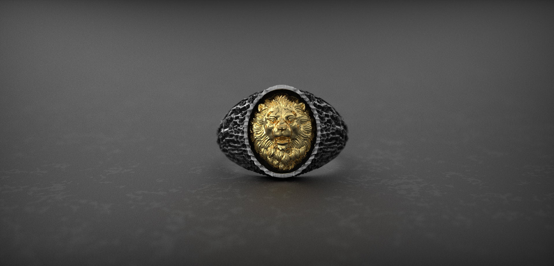 14K Gold Lion Head Ring | Gold Signet Ring | 14K Gold Men Ring | Gold Lion Ring | Gold Lion Men Ring | Gold Animal Ring