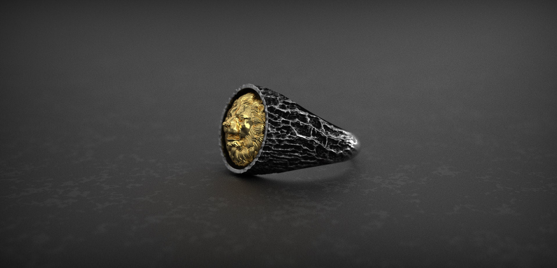 14K Gold Lion Head Ring | Gold Signet Ring | 14K Gold Men Ring | Gold Lion Ring | Gold Lion Men Ring | Gold Animal Ring