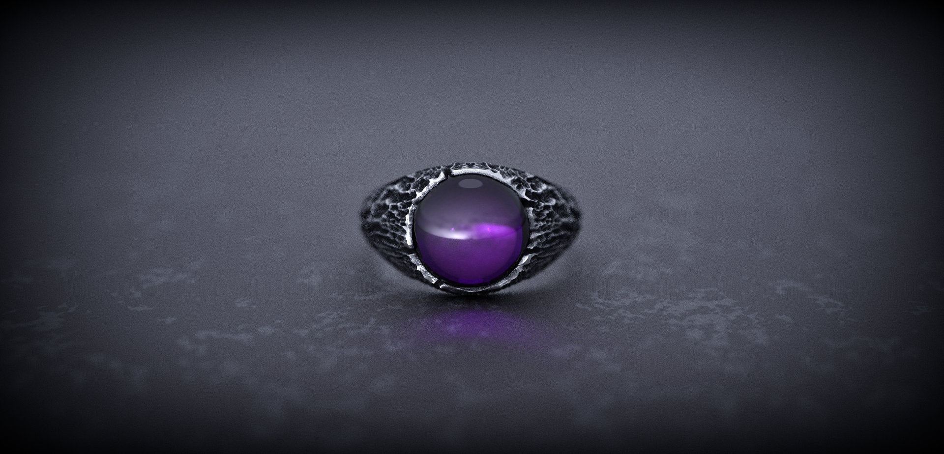 Tree Bark Amethyst Silver Ring | Unique Twig Engagement Ring | Branch-Inspired Women's Ring | Nature-Inspired Amethyst Jewelry For Her