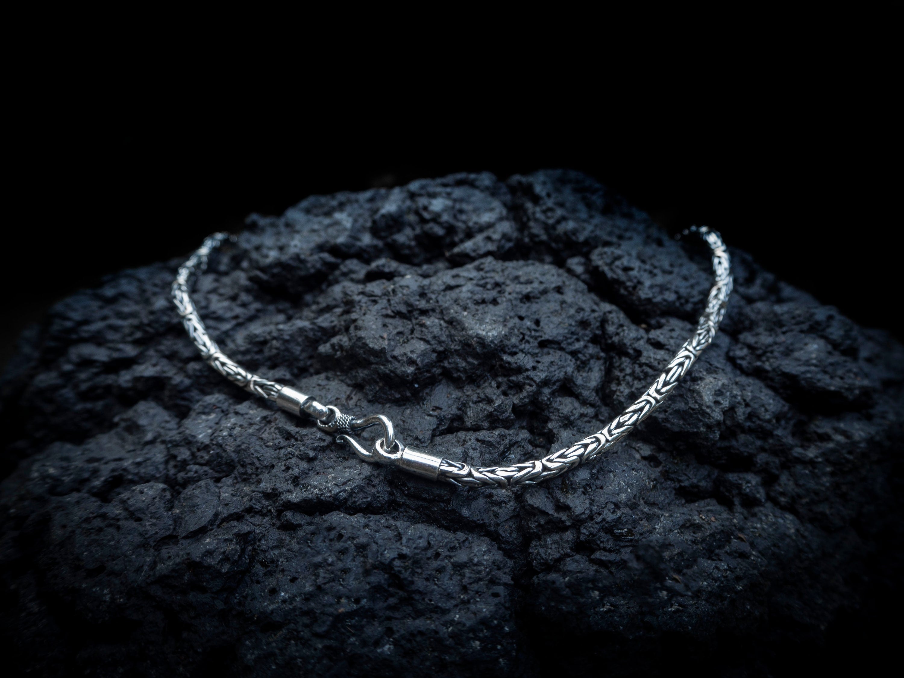 Solid Silver Bali Byzantine Chain | 2.5mm Byzantine Chain | Bali Silver Chain