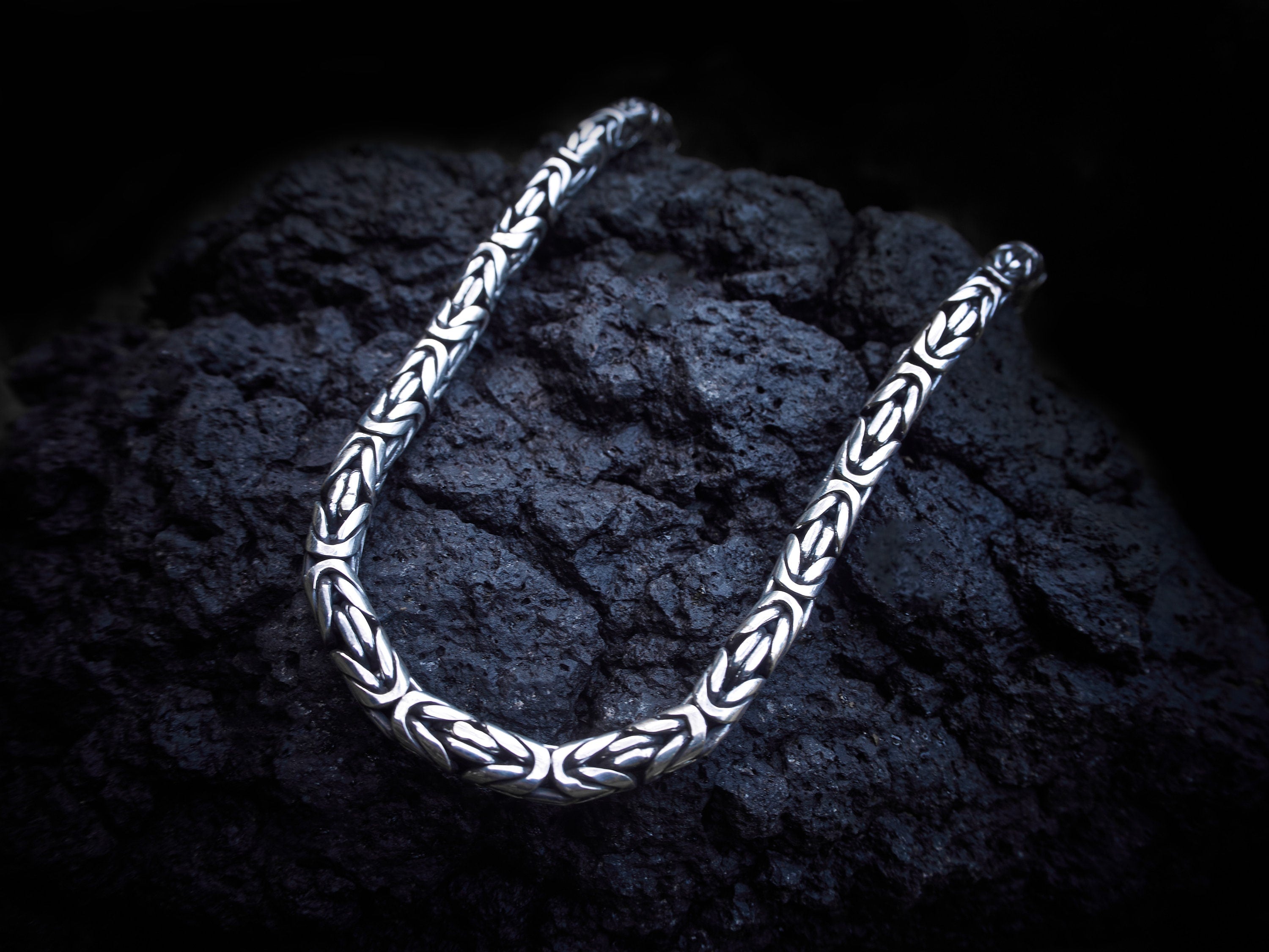 9mm Bali Byzantine Chain | Solid Silver Chain | Bali Byzantine Necklace | Handmade Byzantine Chain