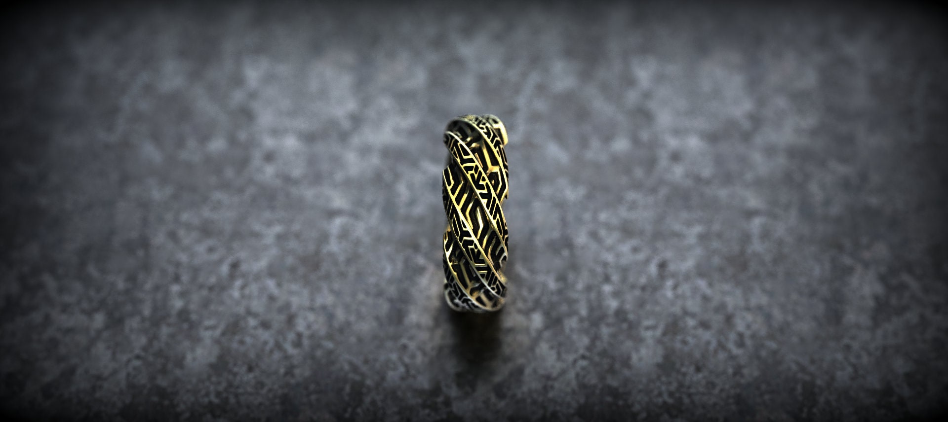 Twisted Pattern Gold Ring