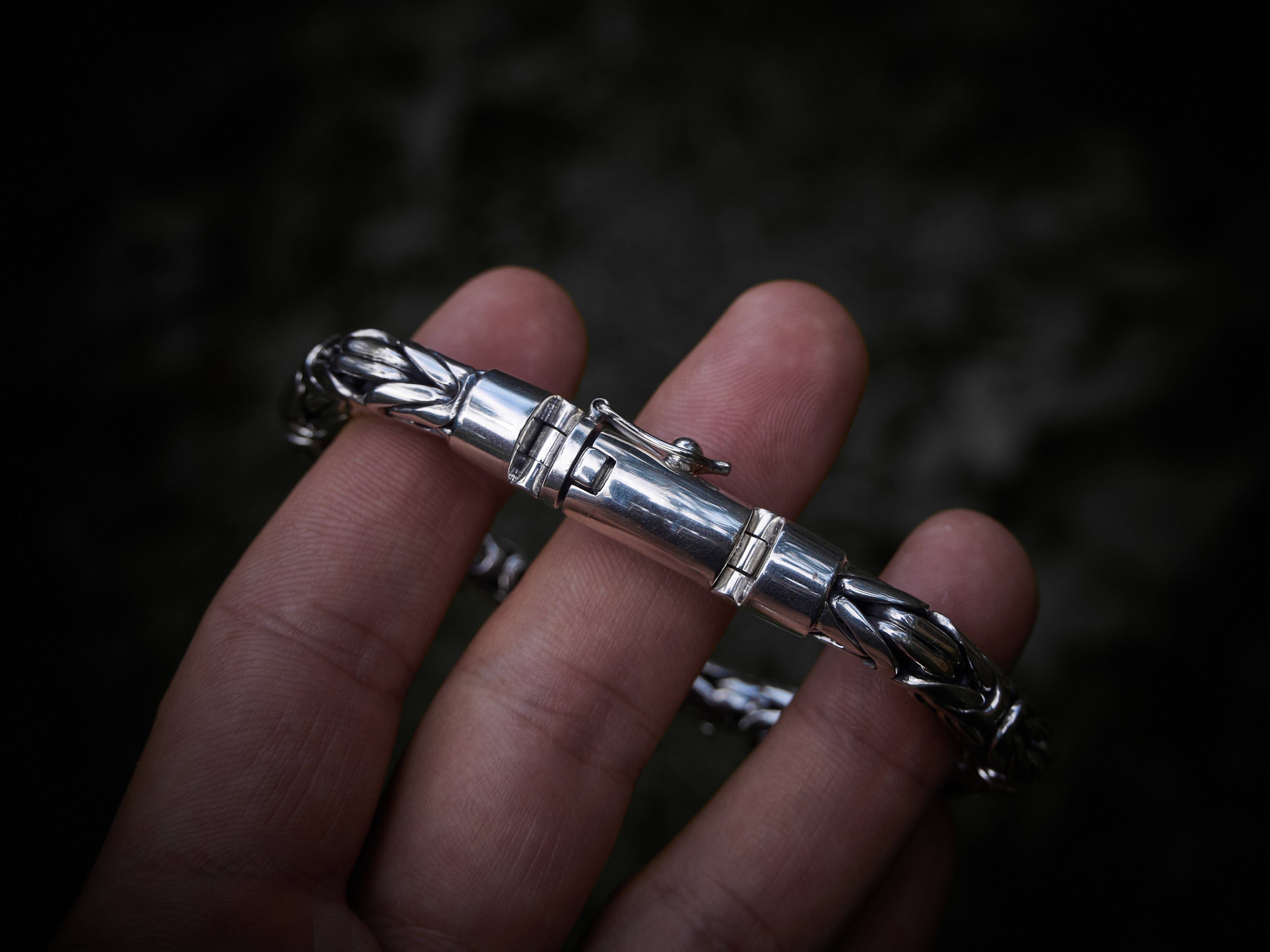 Solid Silver Bali Byzantine Bracelet