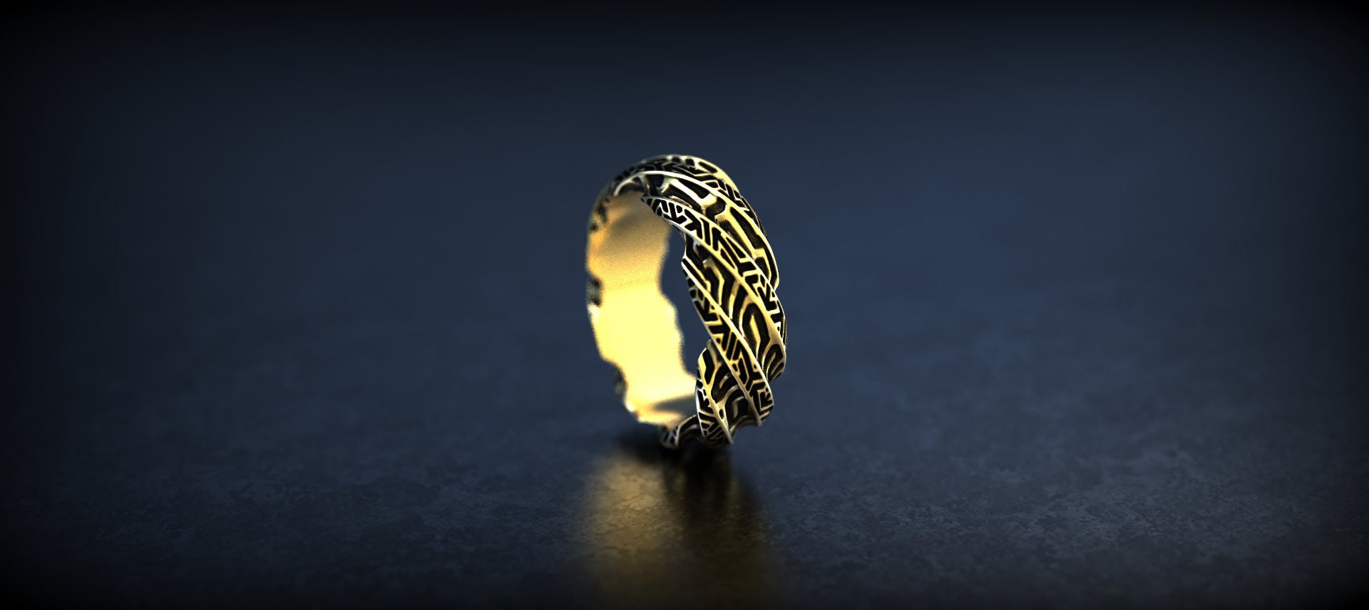 Twisted Pattern Gold Ring