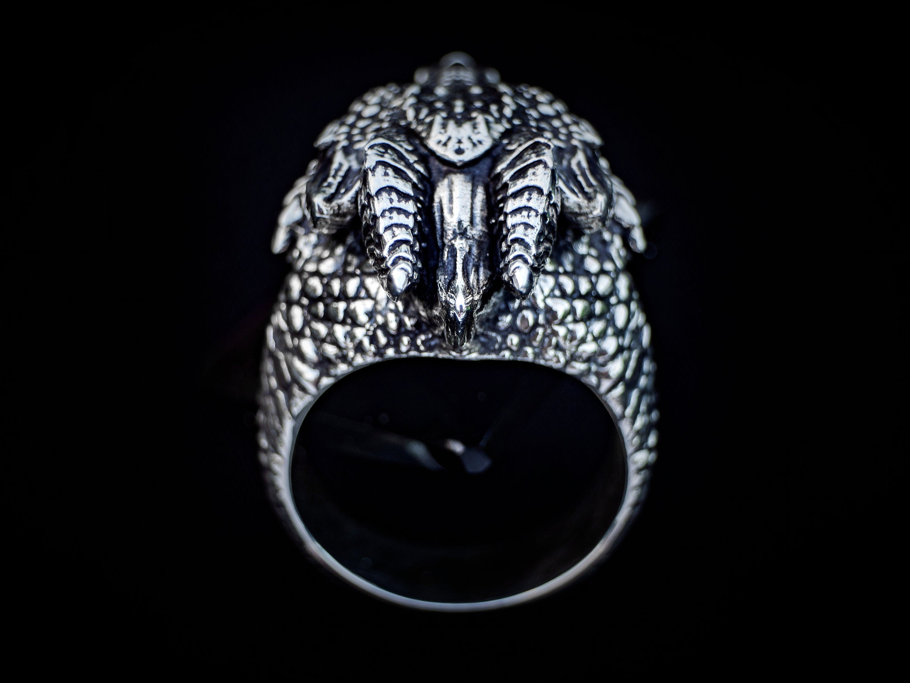 Silver Dragon Ring | Dragon Head Ring | Mens Dragon Ring | Sterling Silver Dragon Jewelry