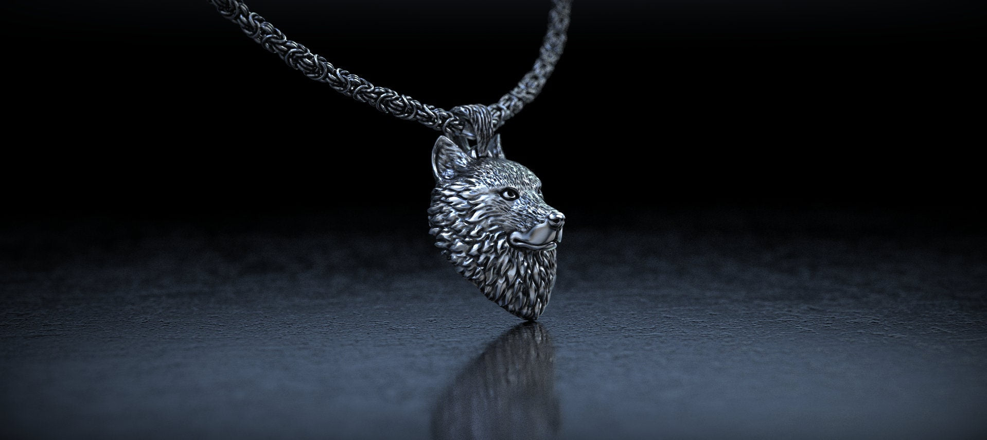 Wolf Head Pendant | Wild Wolf Necklace | Silver Wolf Pendant | Silver Animal Pendant | Animal Jewelry | Wolf Jewelry | Wolf Gift for Men