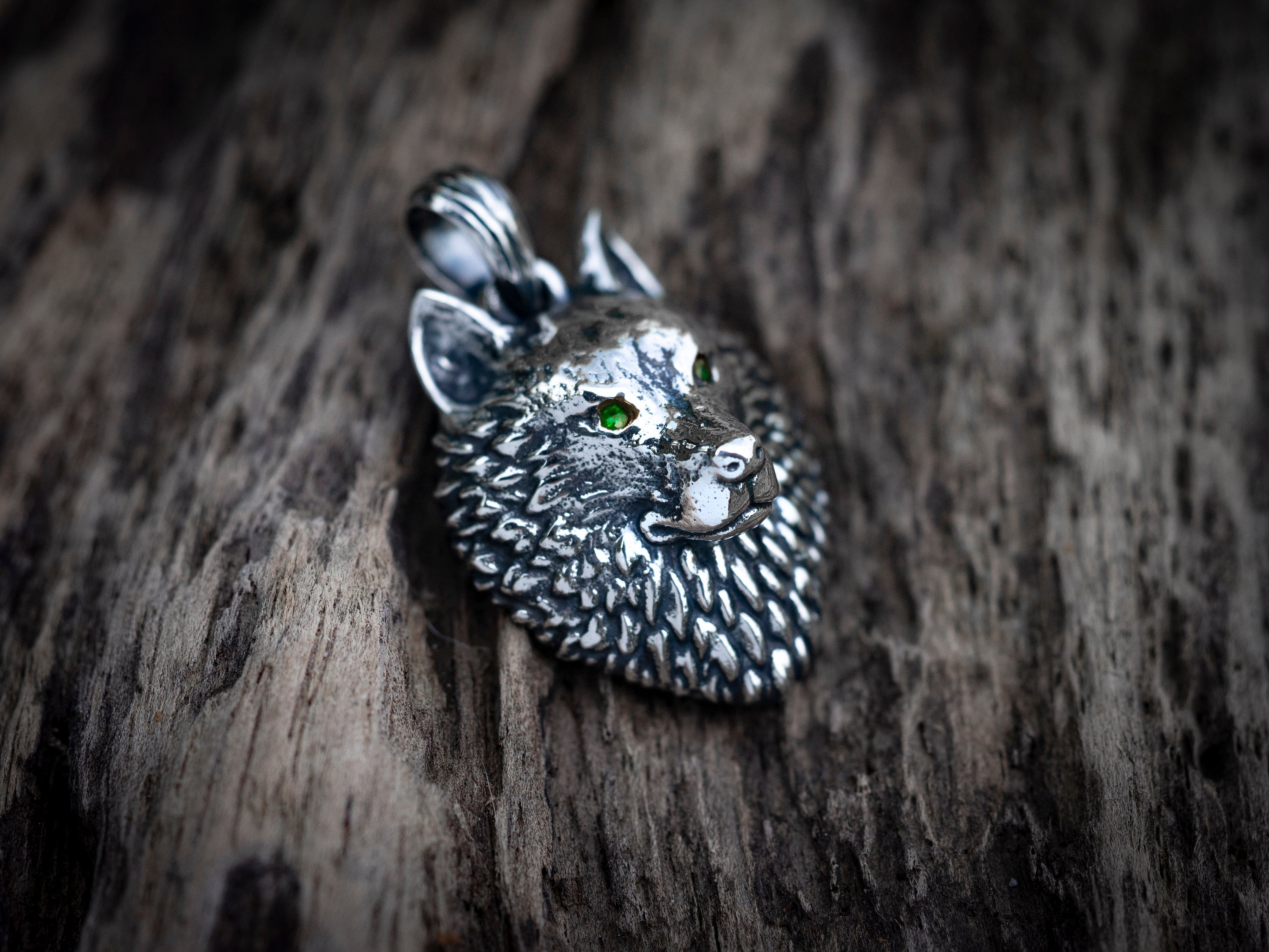 Wild Wolf Necklace | Wolf Head Pendant | Silver Wolf Men Necklace | Silver Animal Pendant | Animal Jewelry | Wolf Gift for Men
