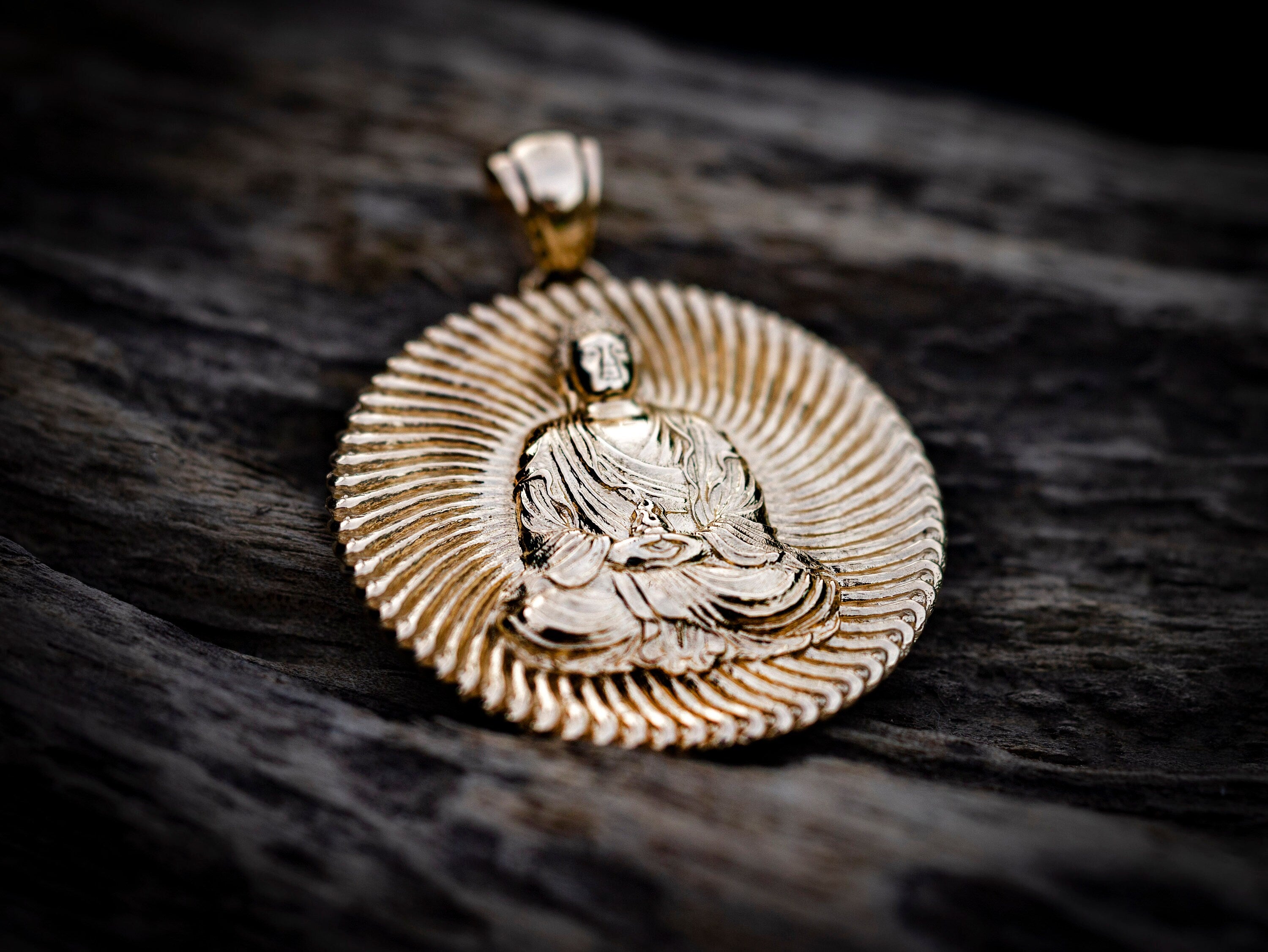 14K Gold Buddha Pendant