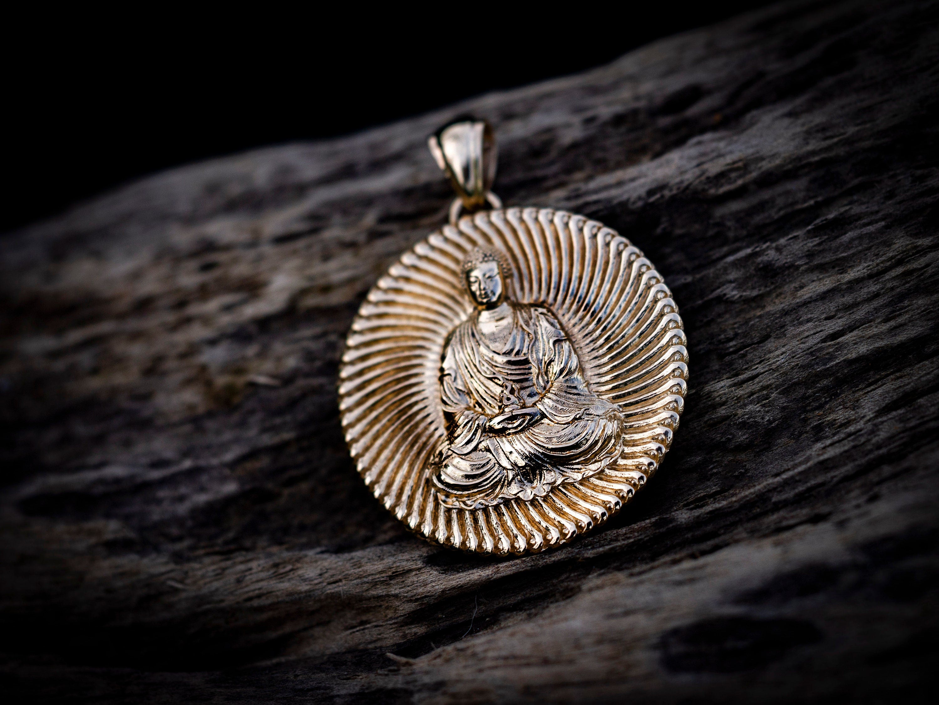14K Gold Buddha Pendant