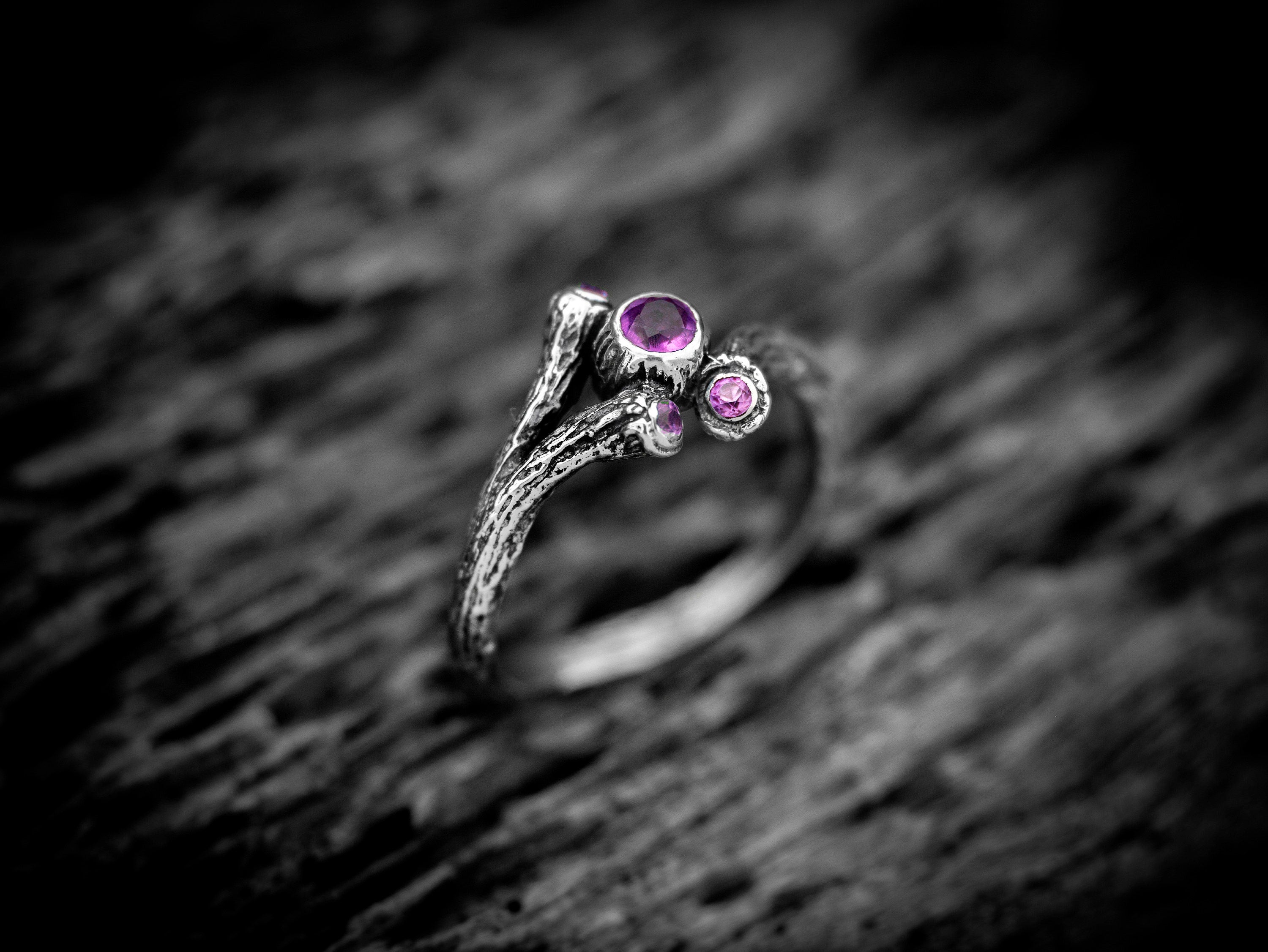 Twig Engagement Silver Ring 'Spring' | Branch Engagement Ring | Tree Branch Ring | Small Twig Ring