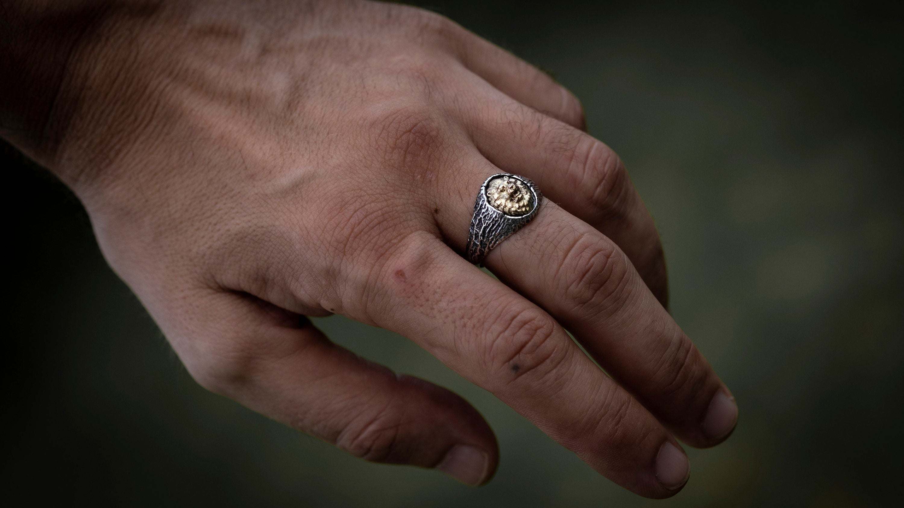 14K Gold Lion Head Ring | Gold Signet Ring | 14K Gold Men Ring | Gold Lion Ring | Gold Lion Men Ring | Gold Animal Ring