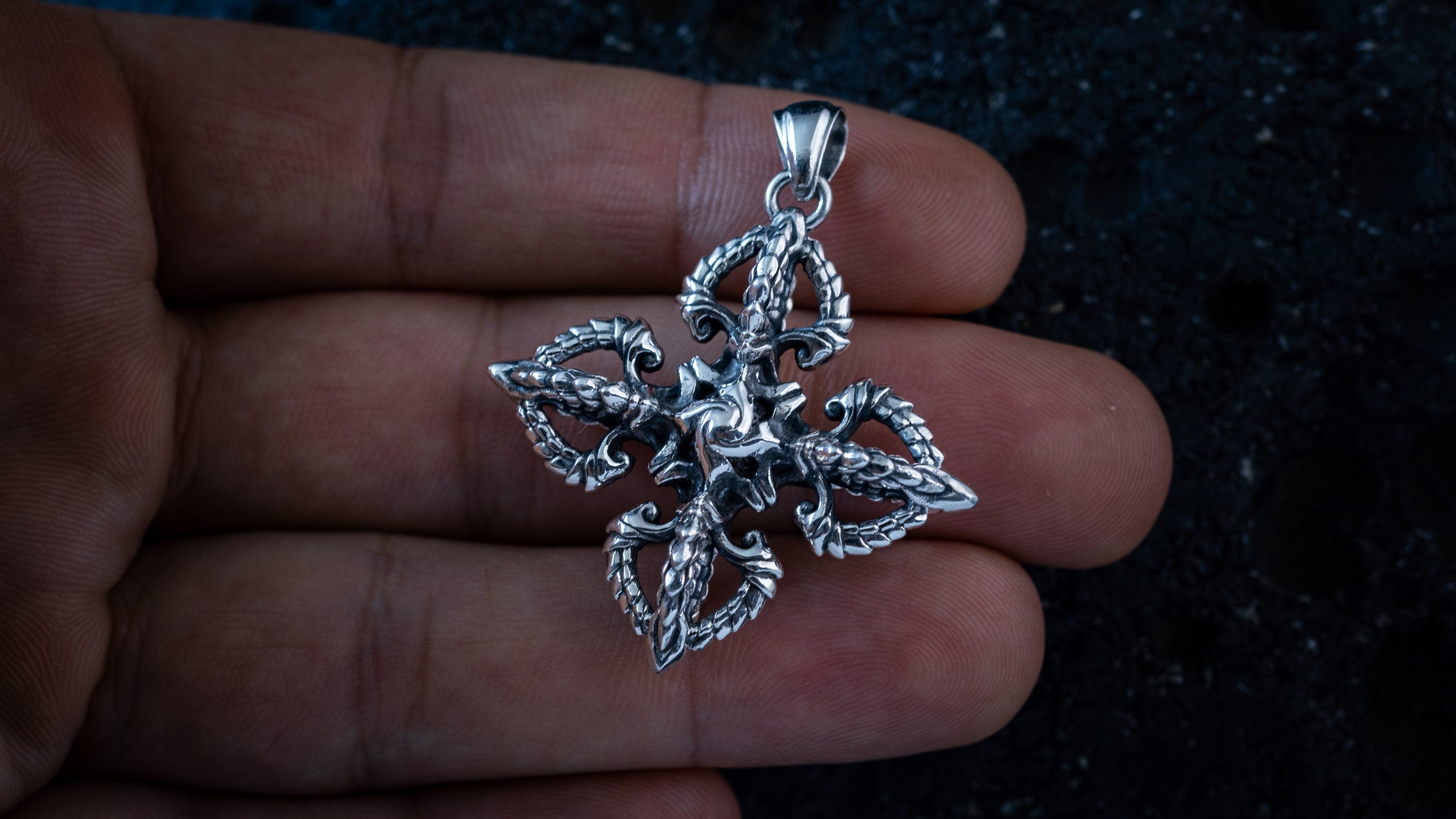 Silver Buddhist Vajra Pendant