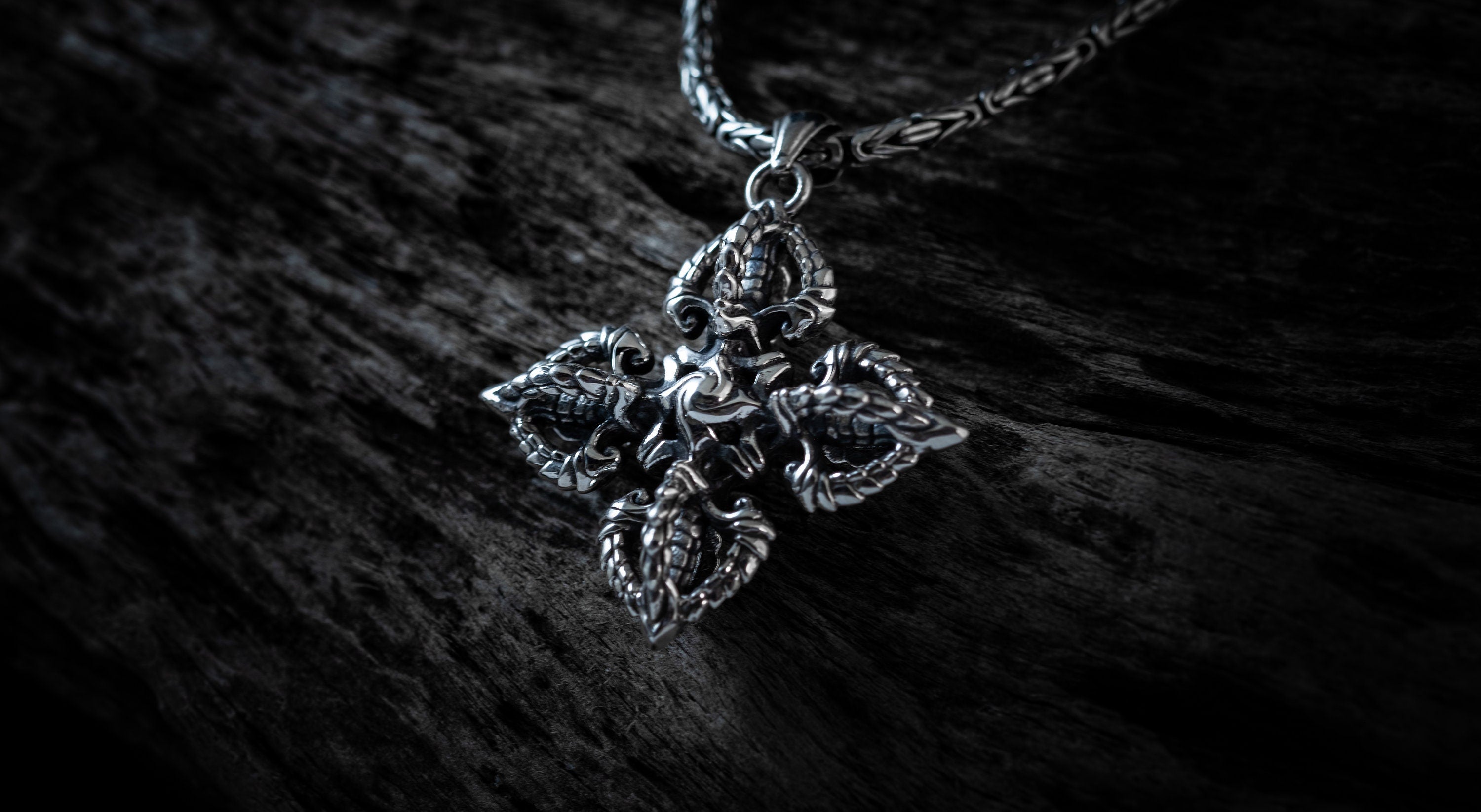 Silver Buddhist Vajra Pendant