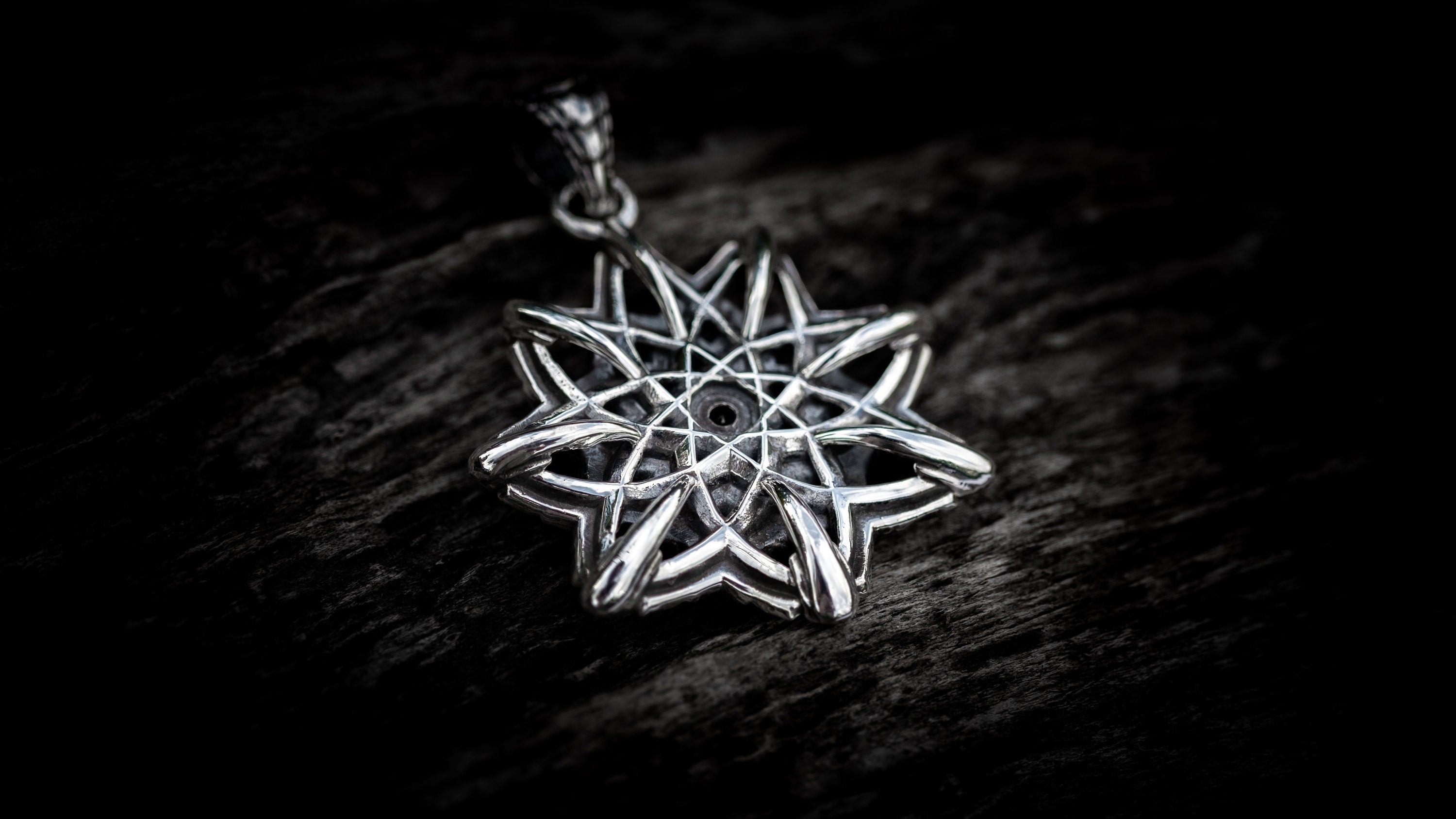 Sacred Geometry Mandala Pendant | Geometric Mandala Necklace 'Nucleus' | Cyberpunk Pendant | Futuristic Jewelry | Cyberpunk Clothing