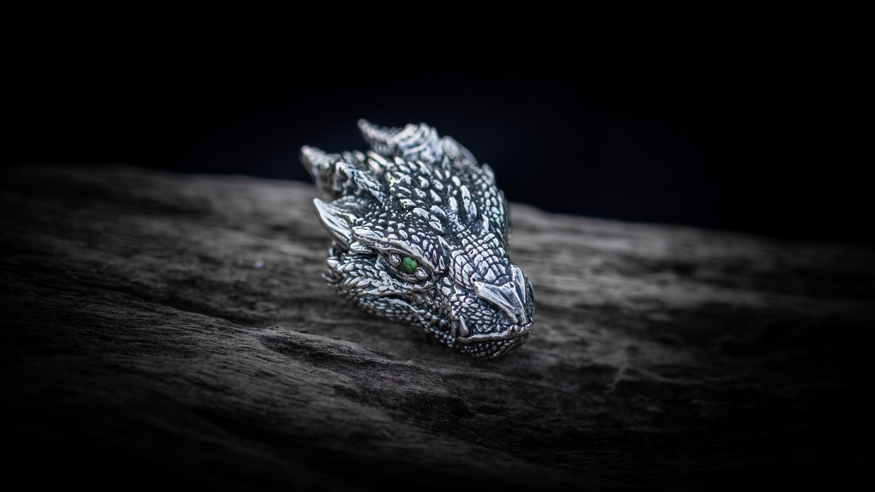 Silver Dragon Head Pendant | Dragon Necklace | Silver Dragon Jewelry