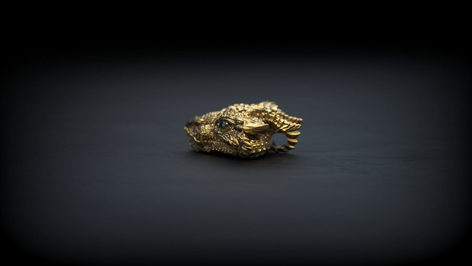 Solid Gold Dragon Pendant