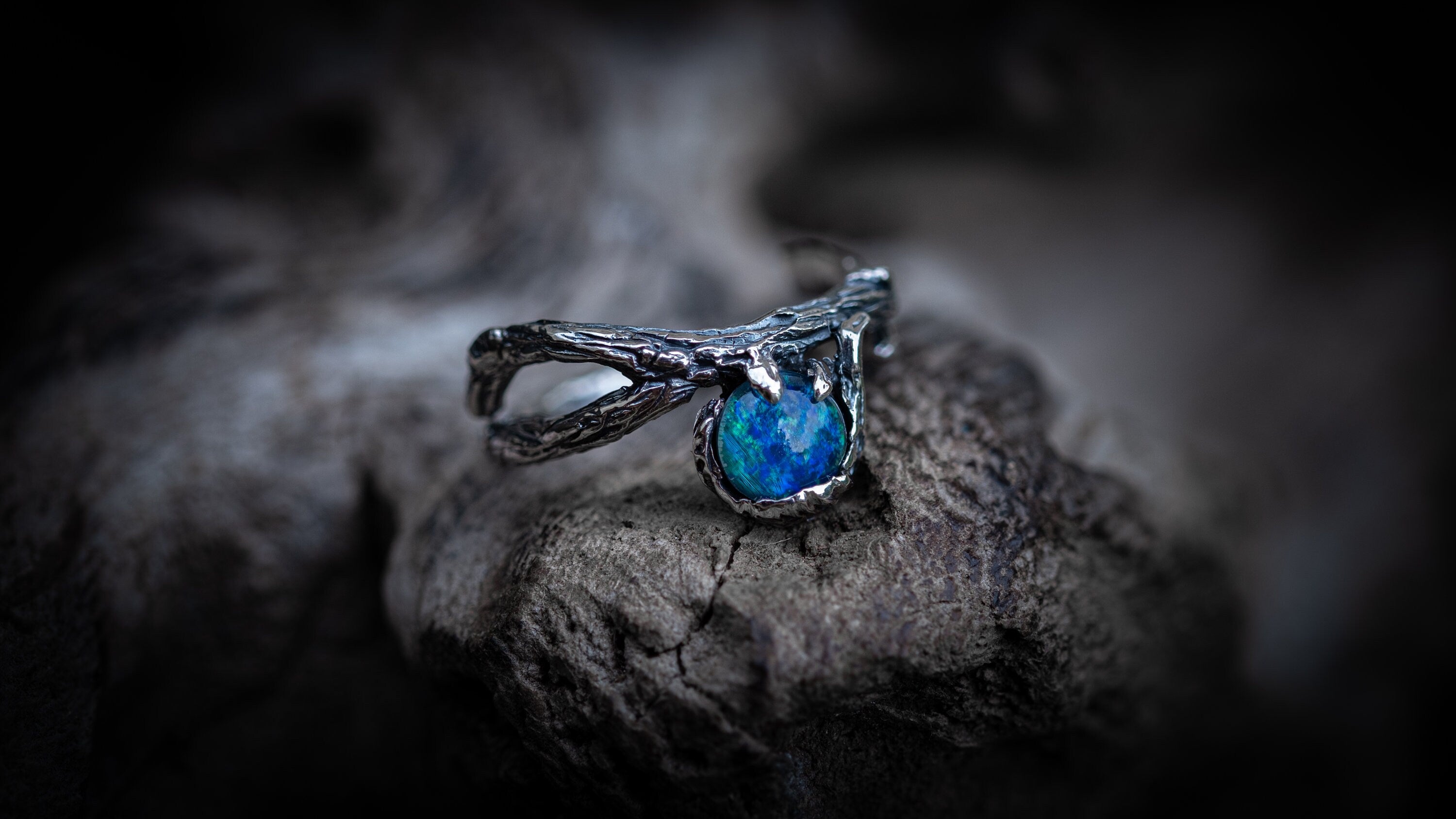 Branch Engagement Ring 'Bine' | Australian Opal Engagement Ring | Twig Engagement Ring | Tree Branch Ring | Tree Womens Ring