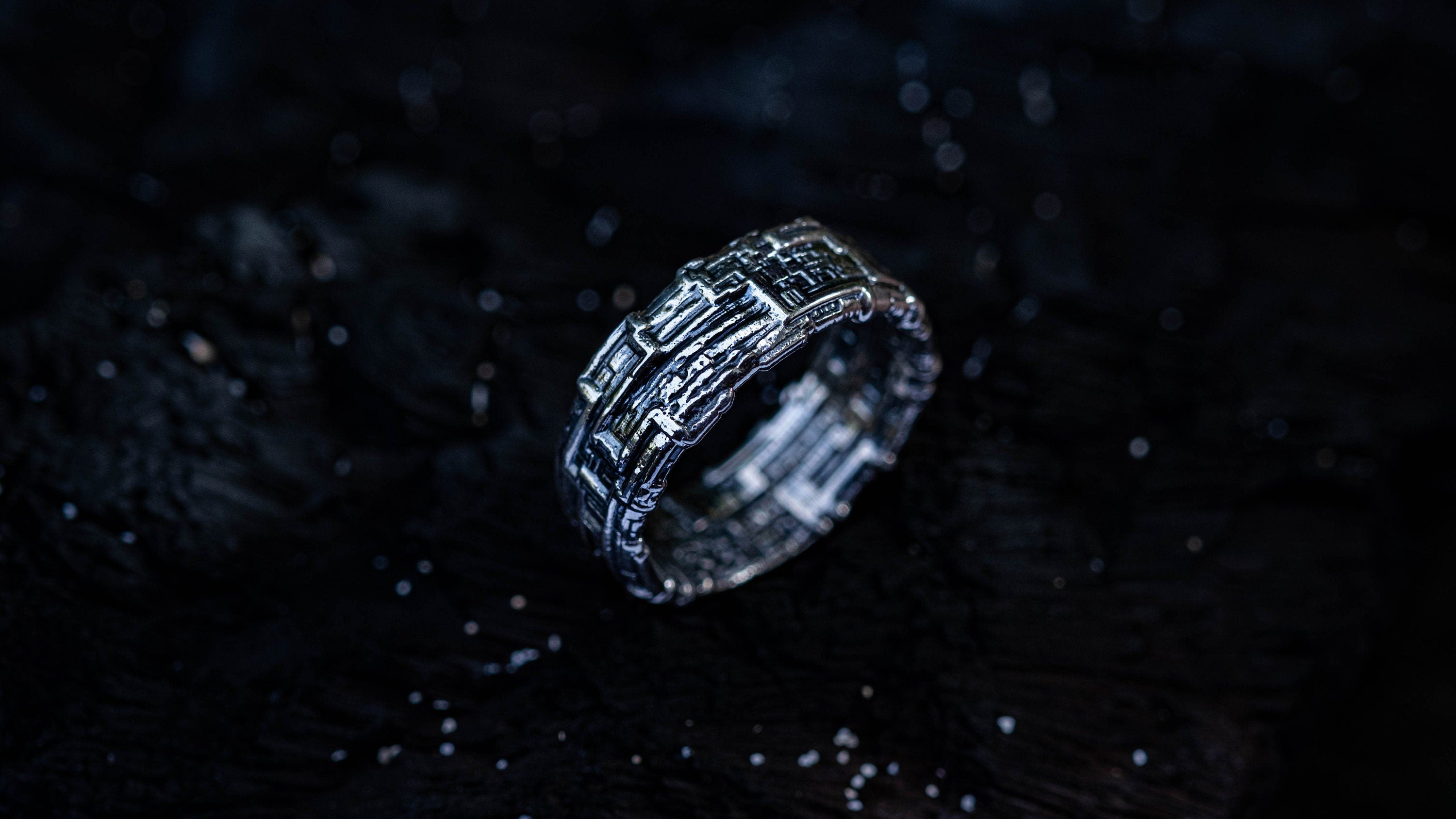 Futuristic Statement Ring | Dune Geometric Ring | Post Apocalyptic Jewelry | Sci-Fi Ring | Cyberpunk Jewelry | Cyberpunk Clothing