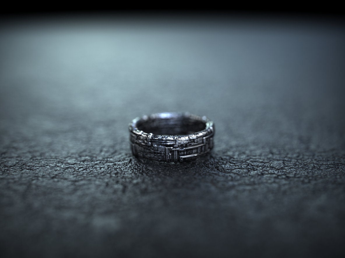 Futuristic Ring 'Atar' | Geometric Sci-Fi Ring | Dune Cyberpunk Jewelry