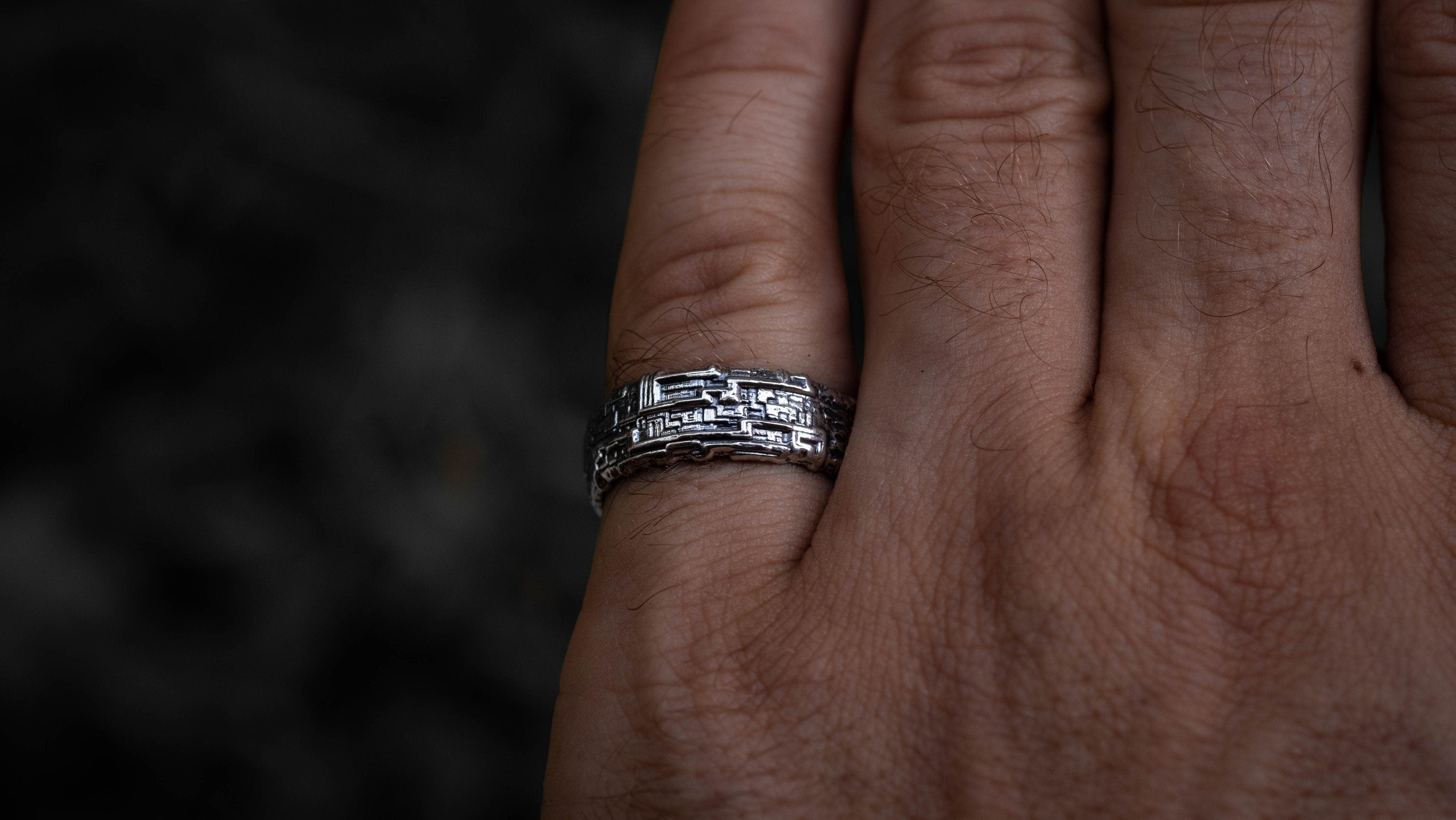 Futuristic Ring 'Atar' | Geometric Sci-Fi Ring | Dune Cyberpunk Jewelry