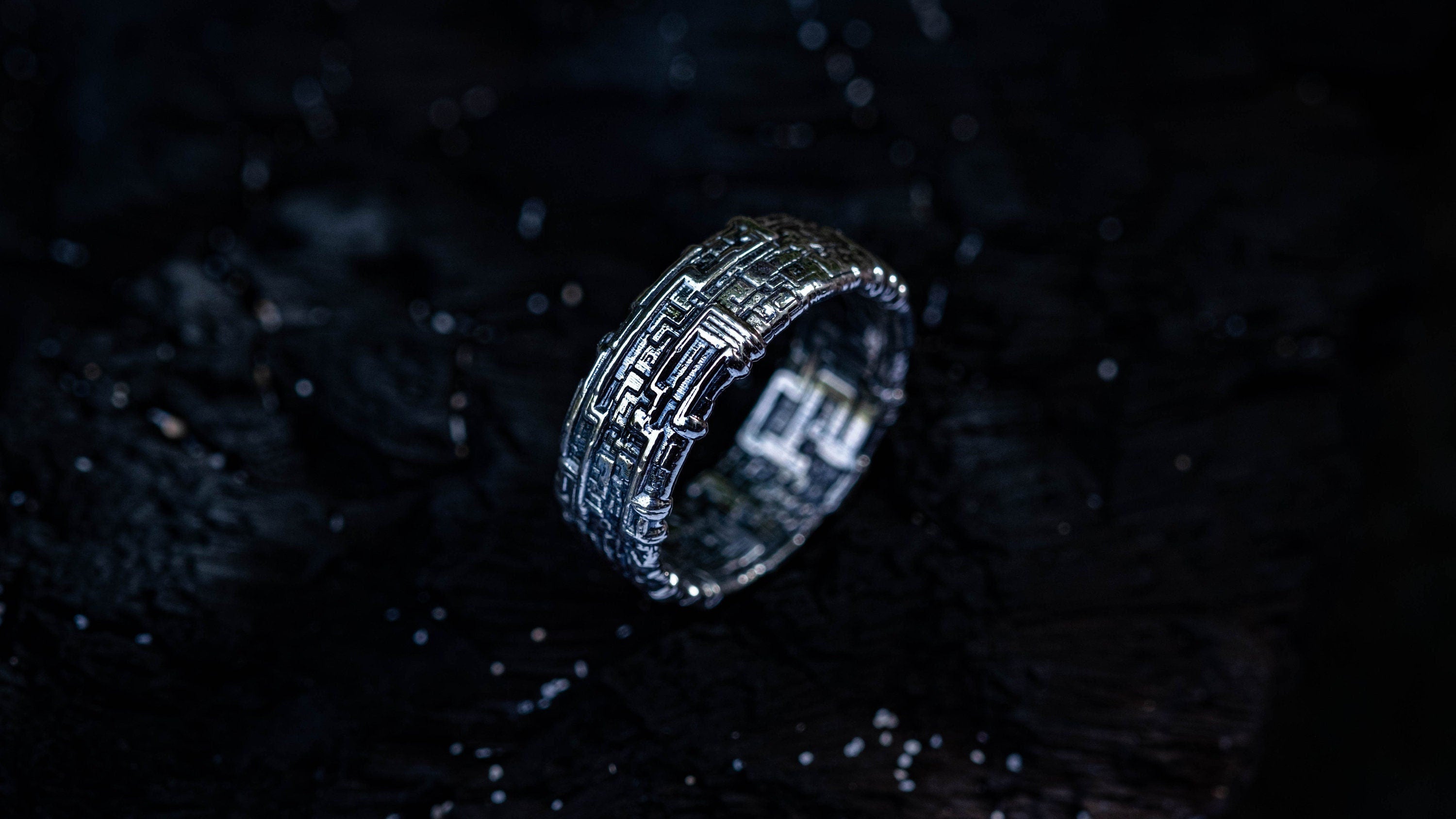 Futuristic Statement Ring | Dune Geometric Ring | Post Apocalyptic Jewelry | Sci-Fi Ring | Cyberpunk Jewelry | Cyberpunk Clothing