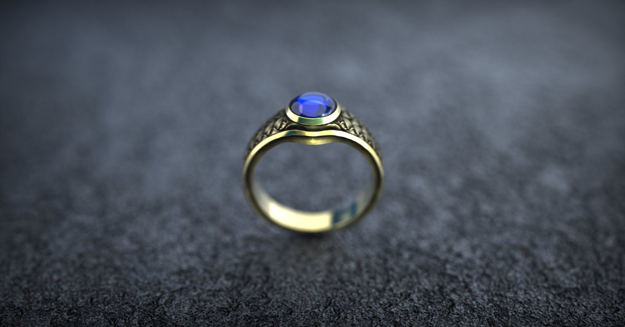 10K Gold Celtic Wedding Ring | Viking Wedding Ring 'Freya' | Celtic Engagement Ring with Gemstone | Gold Viking Ring | Celtic Jewelry