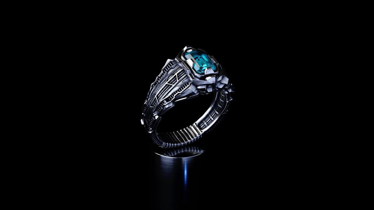 Futuristic Cyberpunk Gothic Ring Handmade Jewelry For Men