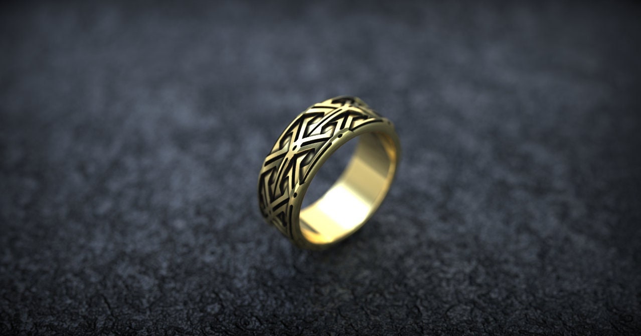 Gold Textured Ring 'Armor 2'