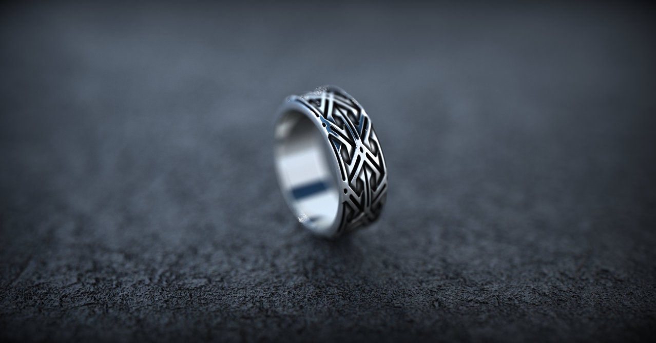 Wide Wedding Band | Silver Viking Wedding Ring | Armor Ring | Viking Jewelry | Wide Band Ring