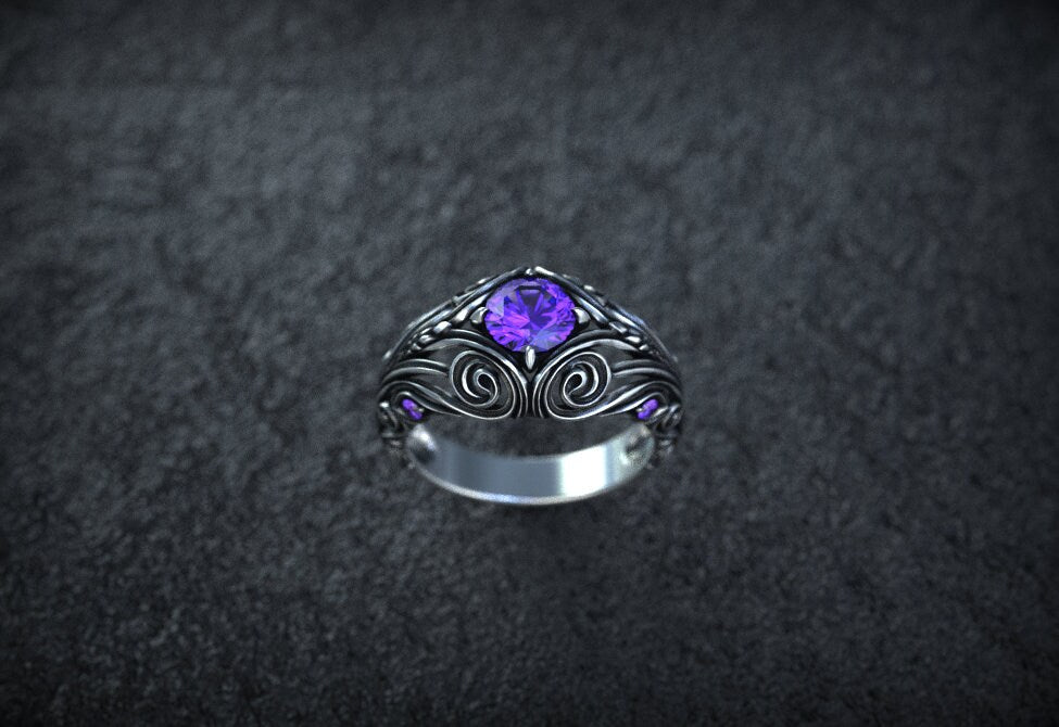 Victorian Engagement Ring | Silver Filigree Flower Ring | Art Deco Vintage Jewelry | Antique Style Engagement Ring | Unique Victorian Ring