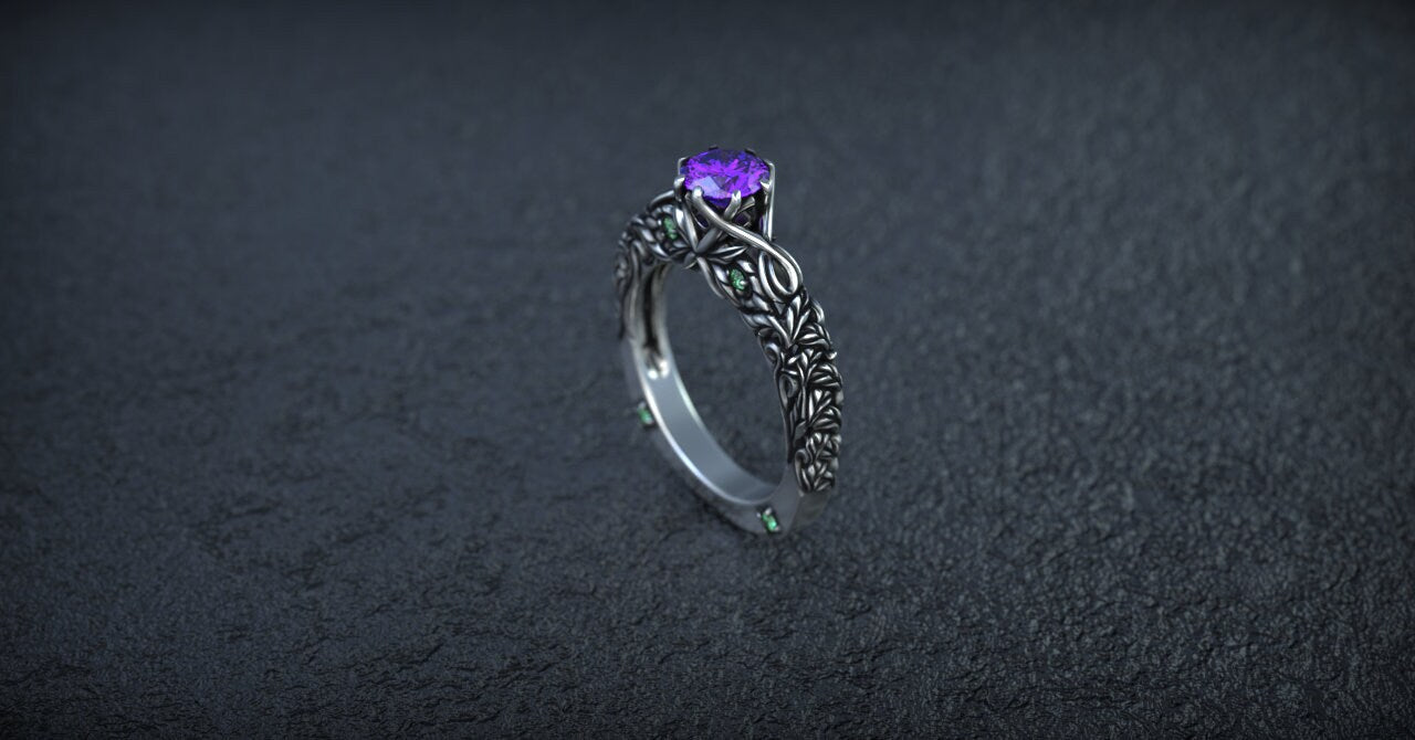 Victorian Engagement Ring | Silver Filigree Ring | Flower Engagement Ring | Art Deco Ring | Victorian Jewelry | Vintage Ring