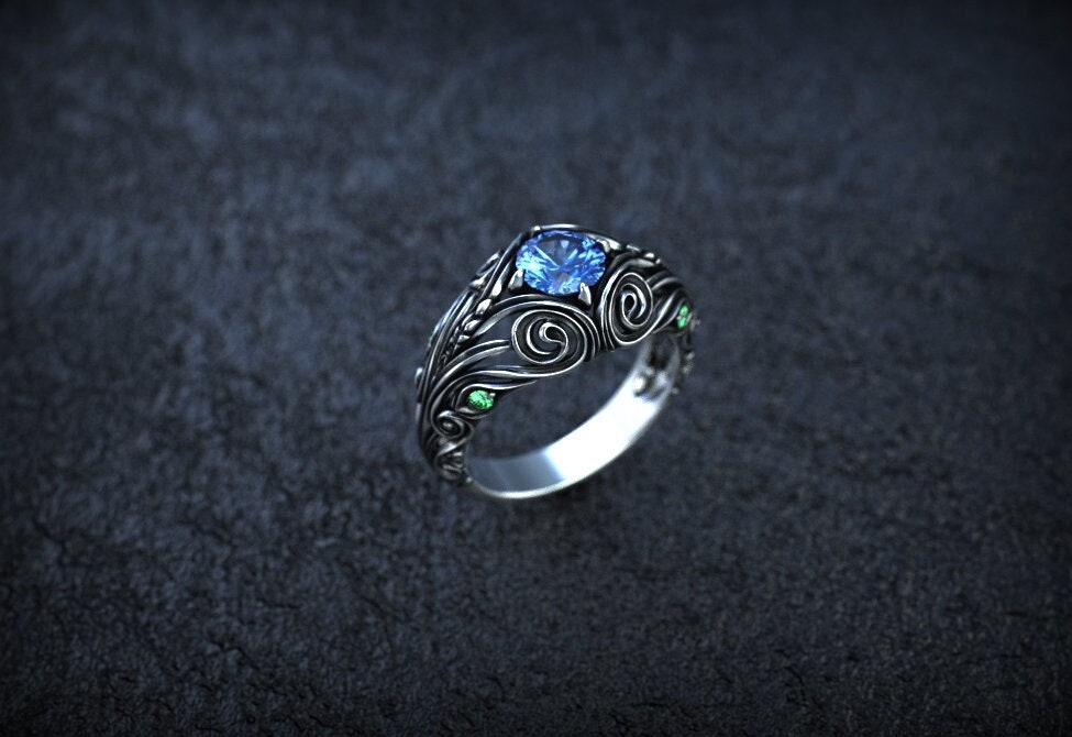 Victorian Engagement Ring | Silver Filigree Flower Ring | Art Deco Vintage Jewelry | Antique Style Engagement Ring | Unique Victorian Ring