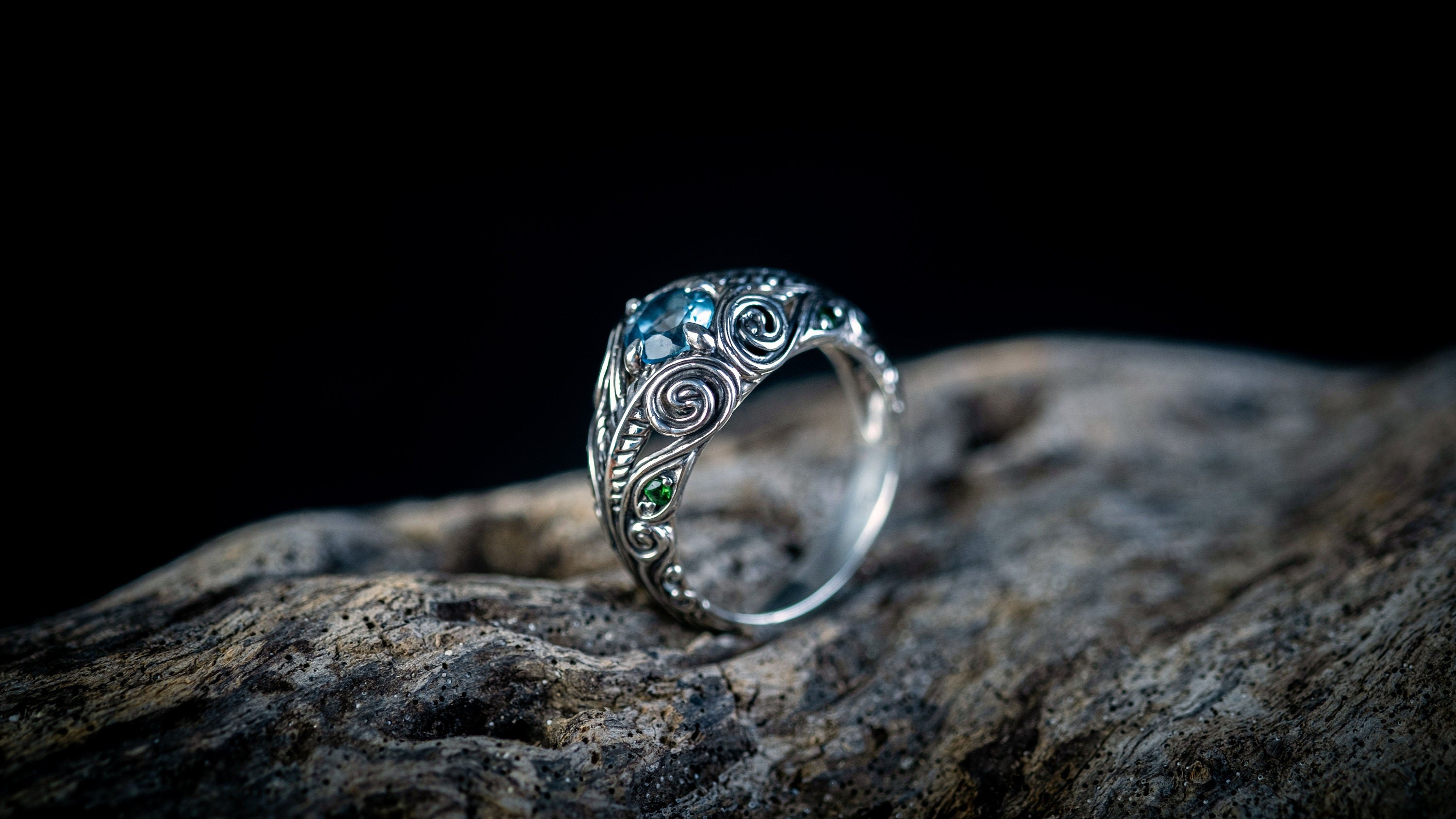 Elven Engagement Ring | Fairy Ring | Nature Inspired Ring | Victorian Jewelry | Fantasy Jewelry | Gift for Her