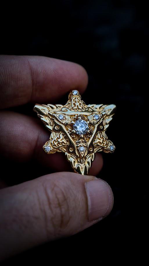 Gold Mer-ka-ba Pendant 'Stargate'