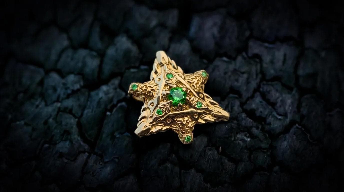 Gold Mer-ka-ba Pendant 'Stargate'