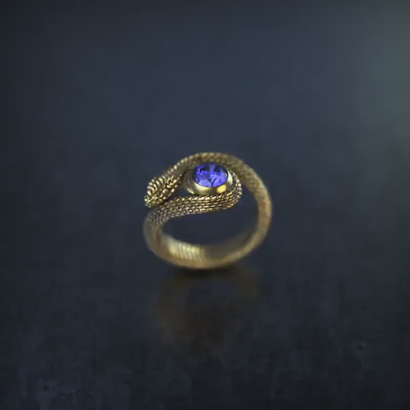 Gold Snake Ring | 14K Gold Ring  | Gold Snake Jewelry  | Snake Engagement Ring  | Gold Jewelry