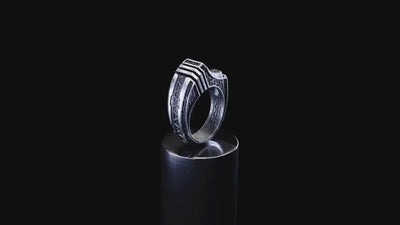 Geometric Ring | Signet Ring Men  | Cyberpunk Clothing  | Futuristic Statement Ring  | Sci-Fi Space Ring  | Steampunk Jewelry