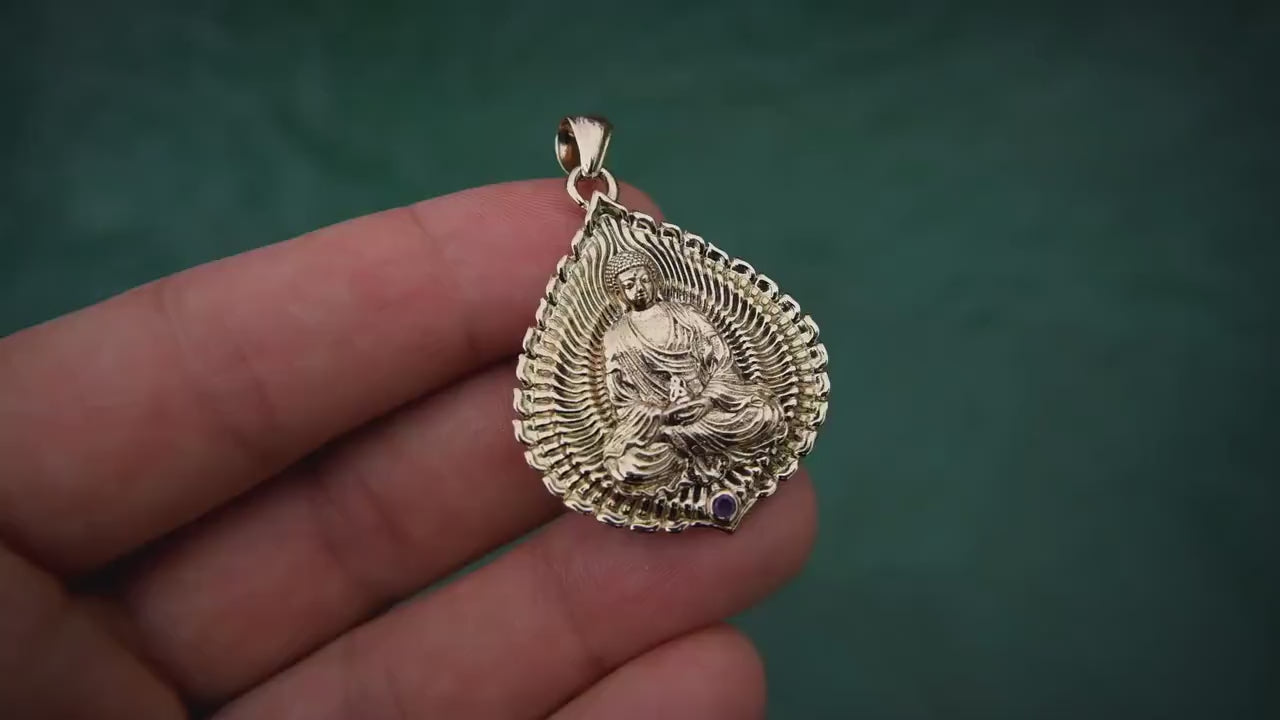Gold Buddha Pendant | Gold Buddha Necklace  | Buddha Jewelry  | Medicine Buddha Necklace  | Sitting Buddha  | Gold Jewelry