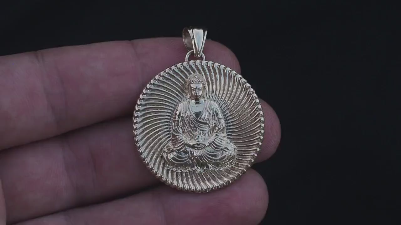 Gold Buddha Necklace | Gold Buddha Jewelry  | Medicine Buddha Pendant  | Sitting Buddha  | Solid Gold Jewelry