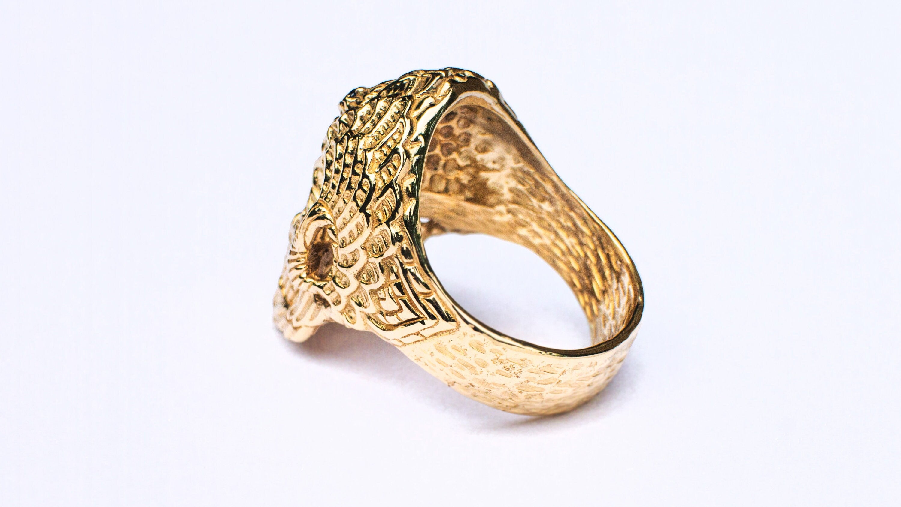 Gold Skull Ring 'Spiral Skull'