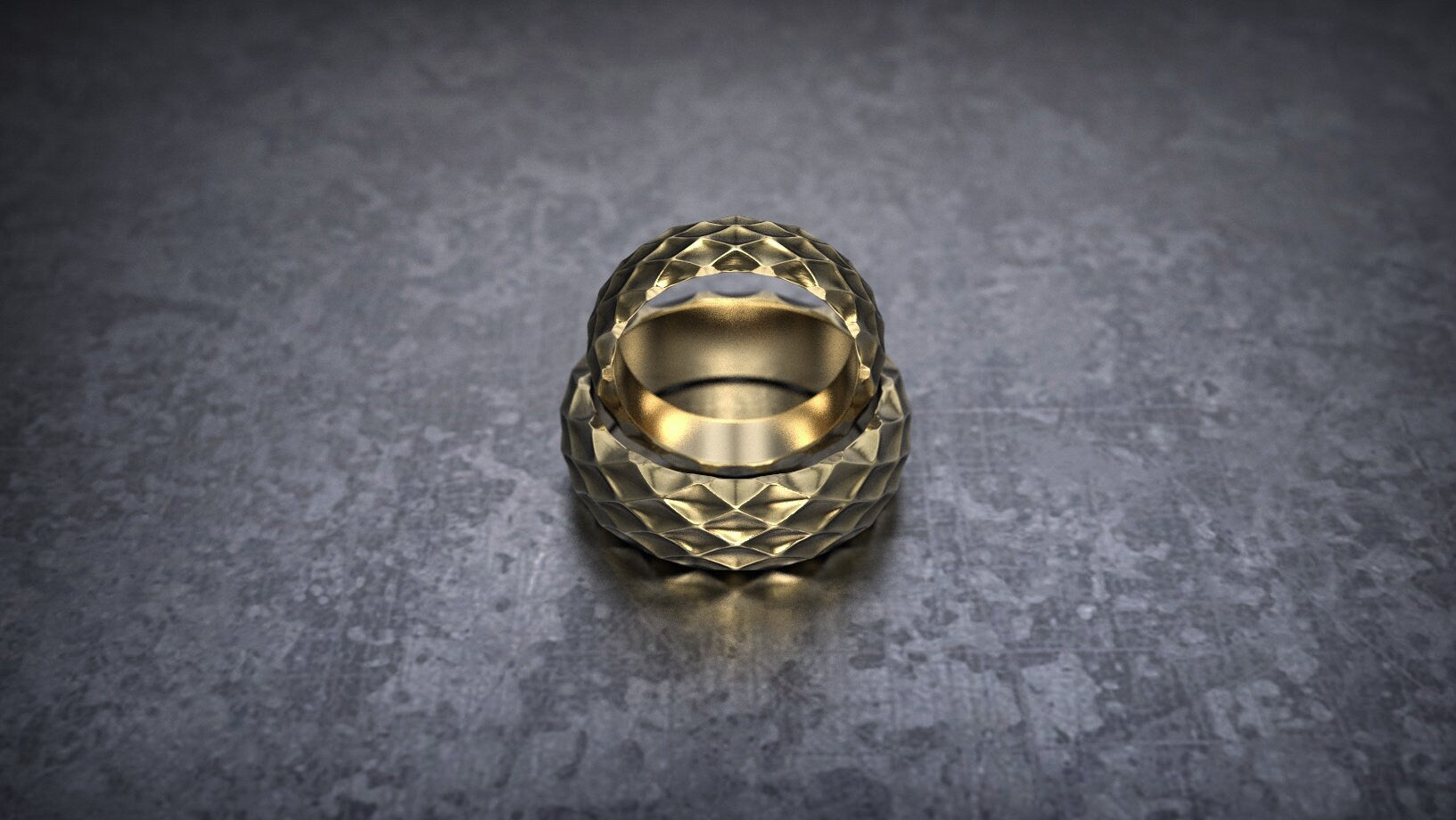 Wedding ring set Geometric wedding band