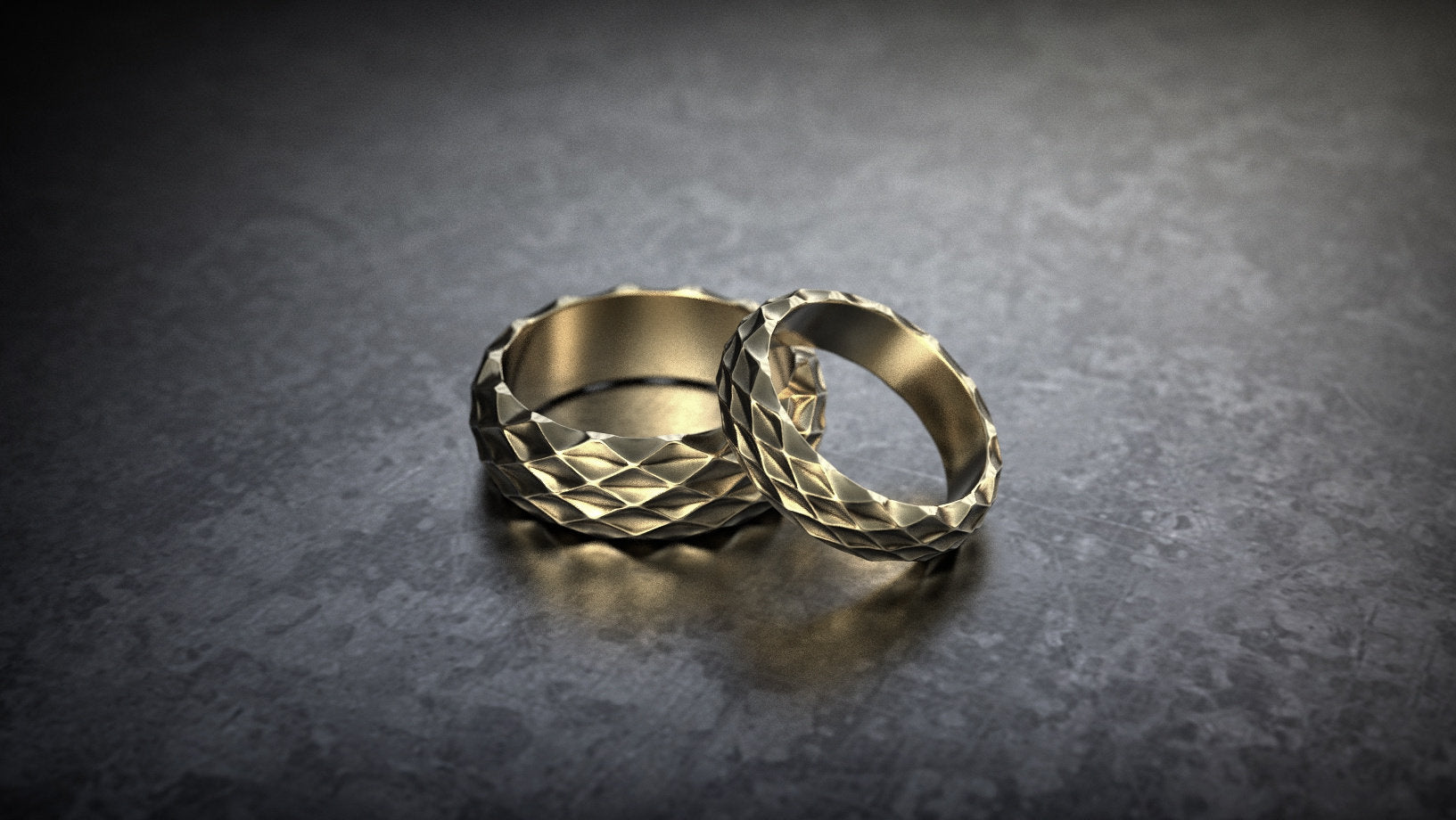 Wedding ring set Geometric wedding band