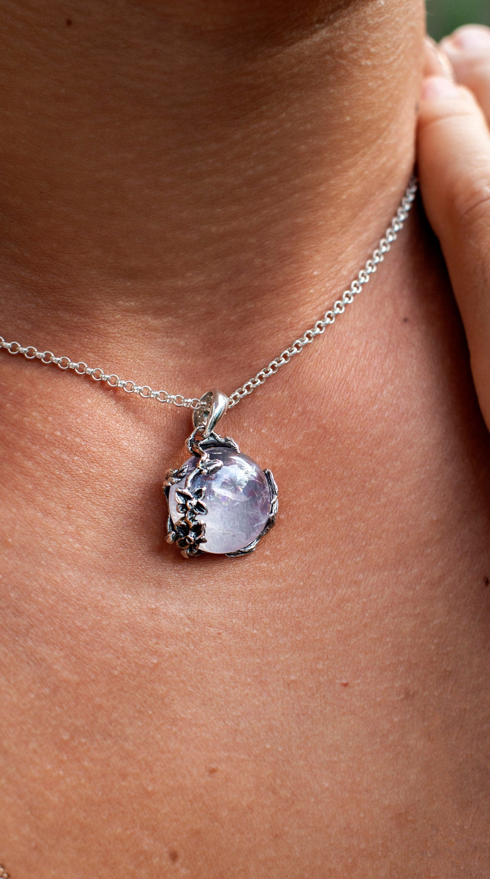 Rainbow Moonstone Gold Necklace