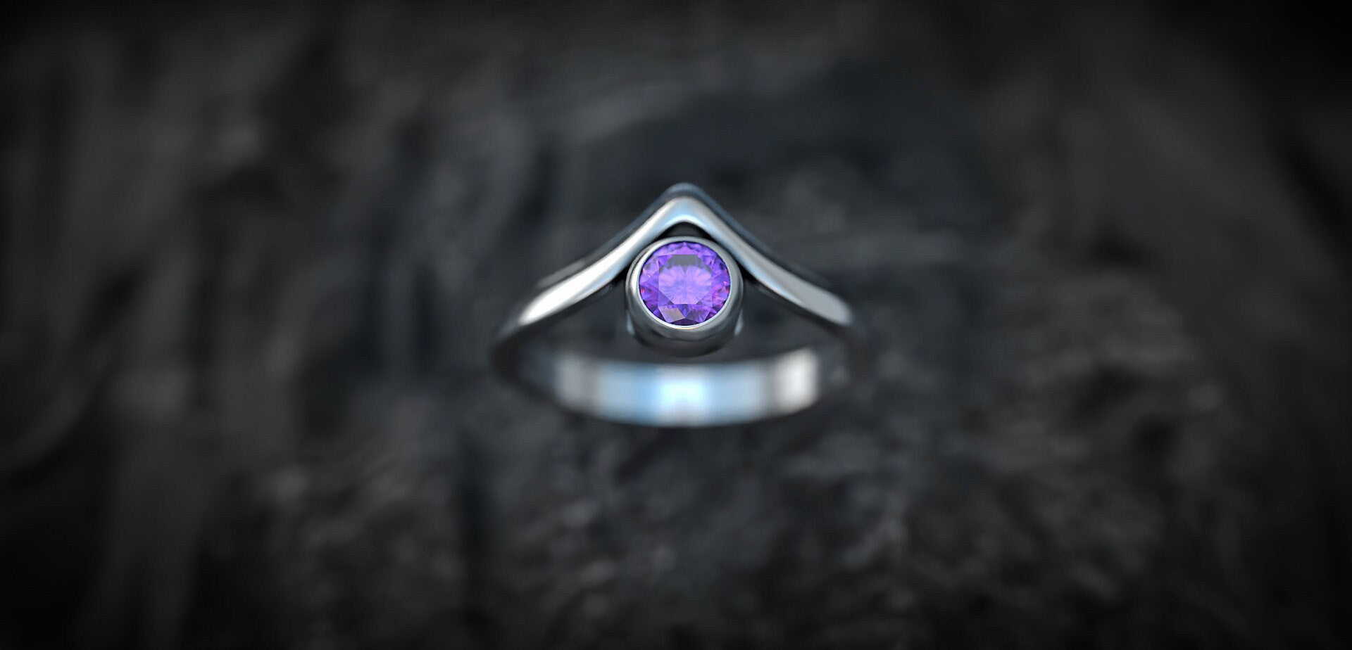 Minimalist Engagement Ring with Gemstone