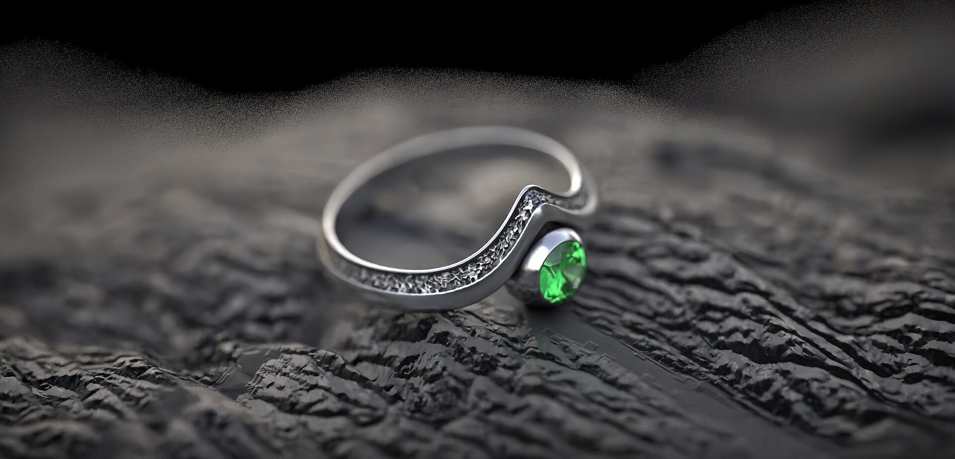 Minimalist Engagement Ring with Gemstone