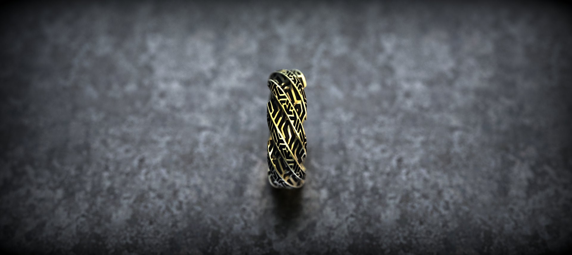 Patterned Gold Ring