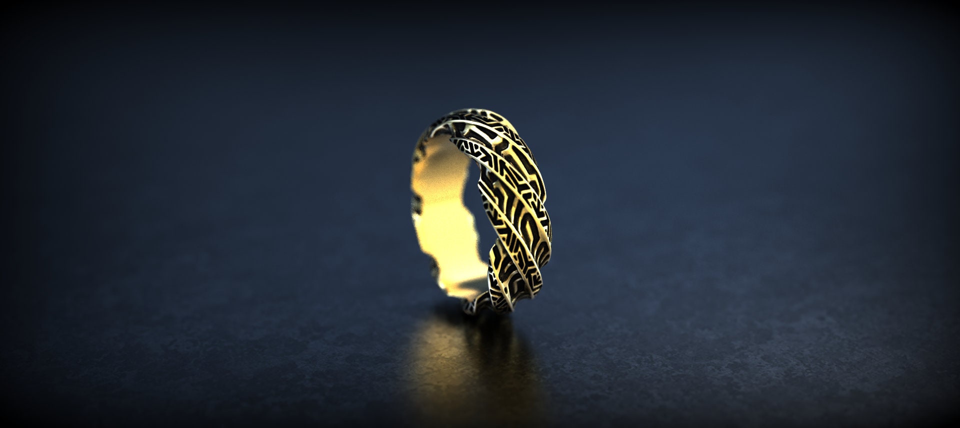 Patterned Gold Ring