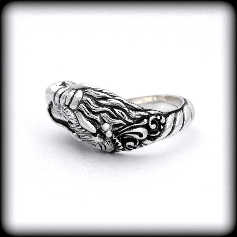 Sterling Silver Dragon Ring